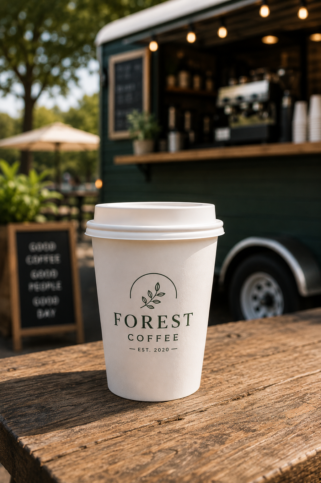 FOREST COFFEE branded 12 oz hot cup